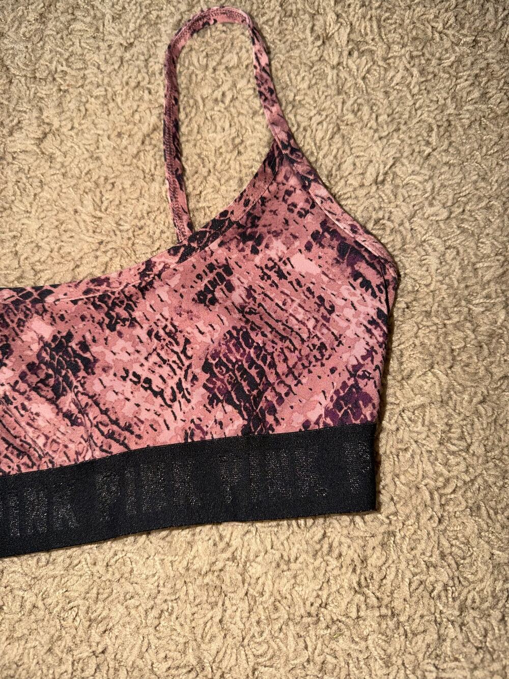 Victoria's Secret PINK Ultimate Sports Bra Pink Snakeskin Small